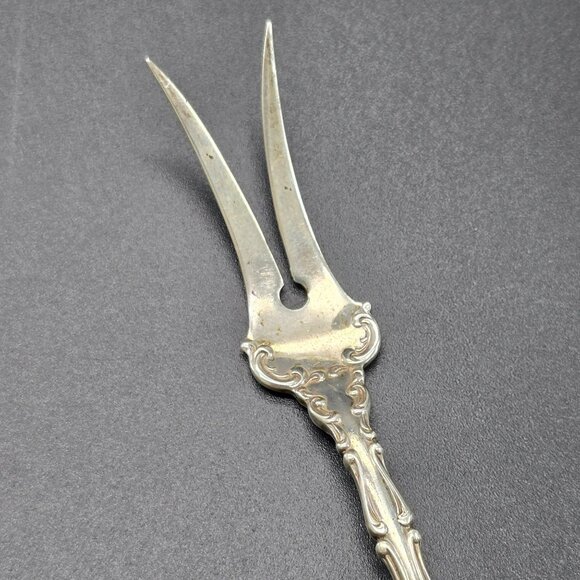 Antique Whiting Fork Sterling Silver Ornate Olive Pickle Seafood Oyster S CT36E - Picture 2 of 11